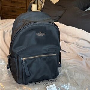 kate spade Black Nylon Backpack with Gold Hardware